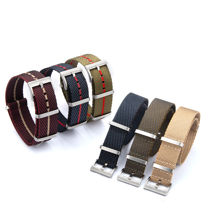 Nato Strap Nylon - 20mm 22mm Geometric Design Nylon Canvas