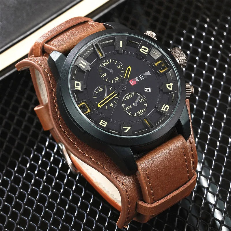 Retro Luxury Men Quartz Watch  - Leather Watch Band Men 评论和价格