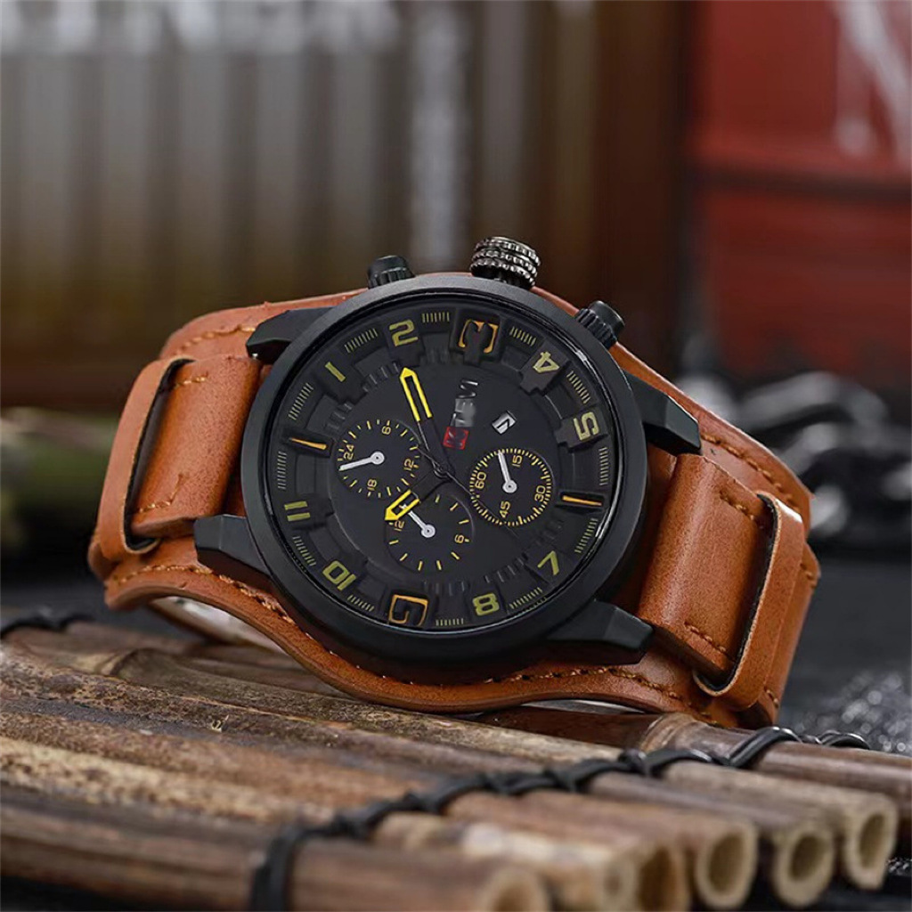 Retro Luxury Men Quartz Watch  - Leather Watch Band Men 评论和价格