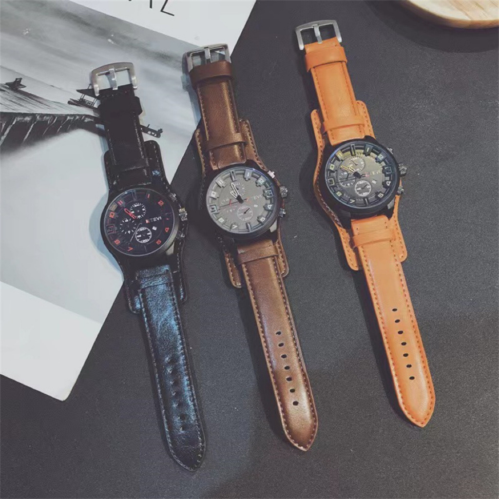Retro Luxury Men Quartz Watch  - Leather Watch Band Men 评论和价格