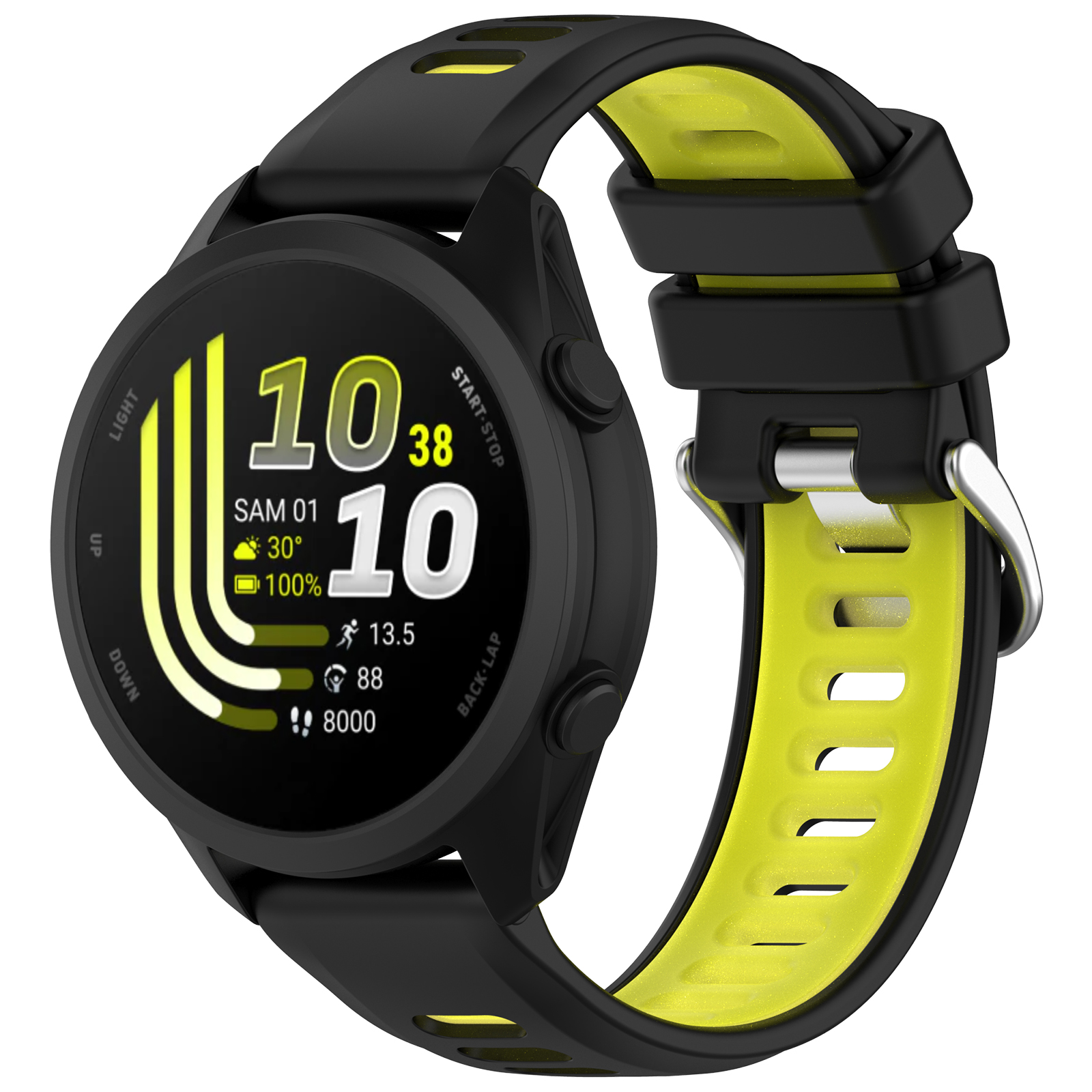 Dual-Color Silicone Sport Watc - Silicone Watch Band 22Mm 评论和价格