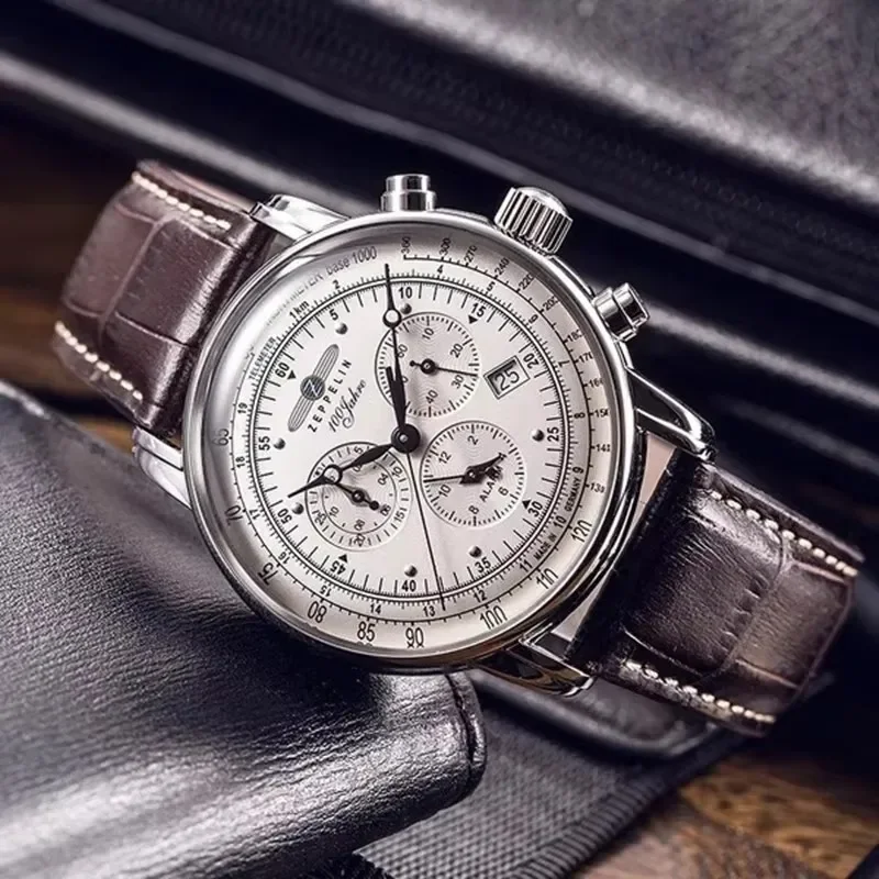 Zeppelin Airship Automatic Dat - Leather Watch Band Men 评论和价格