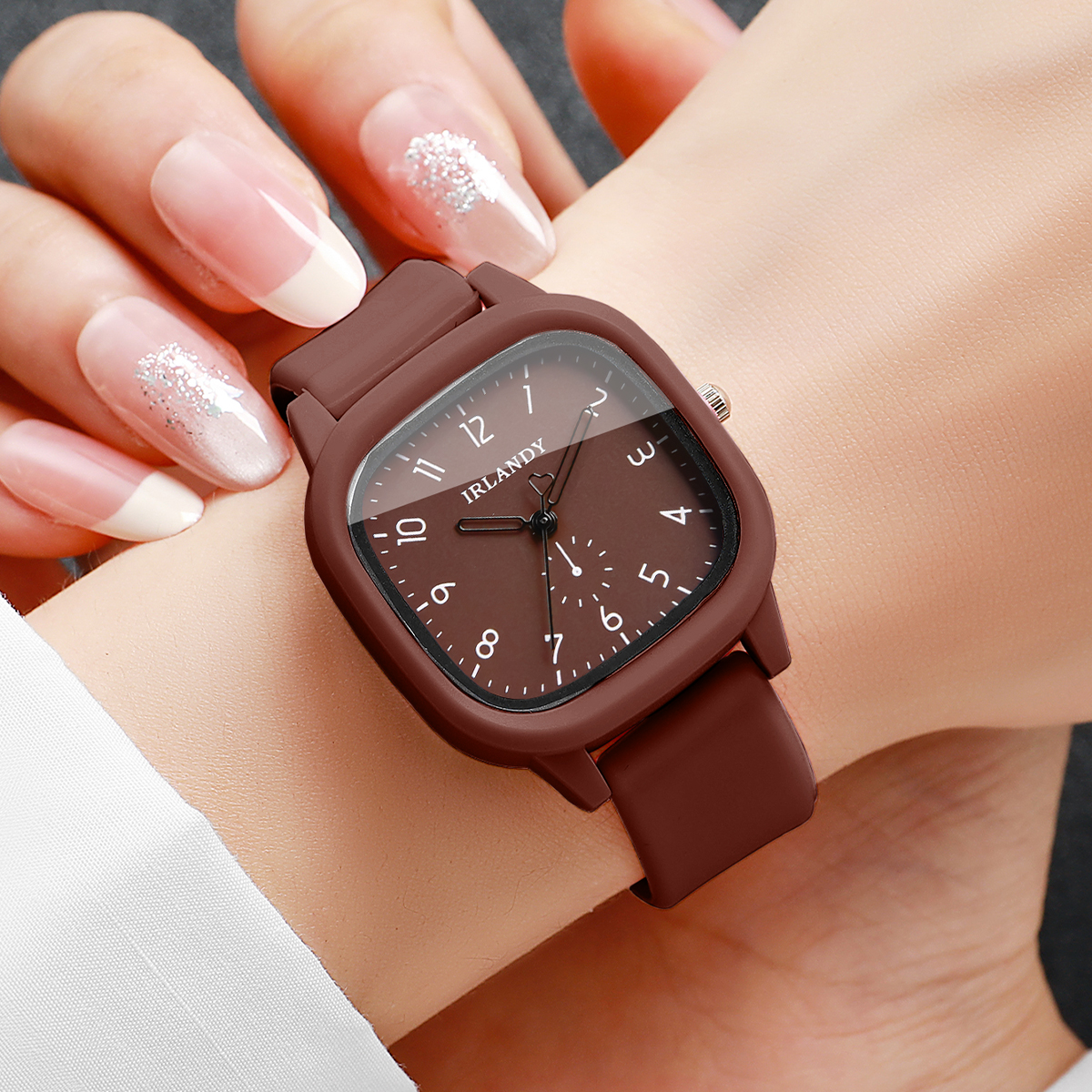 2PCS/Set Fashion Square Arabic - Silicone Band Women 评论和价格
