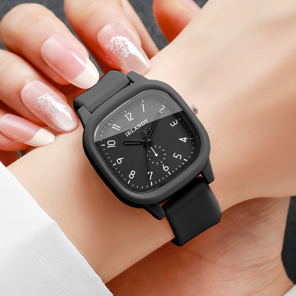2PCS/Set Fashion Square Arabic - Silicone Band Women 评论和价格