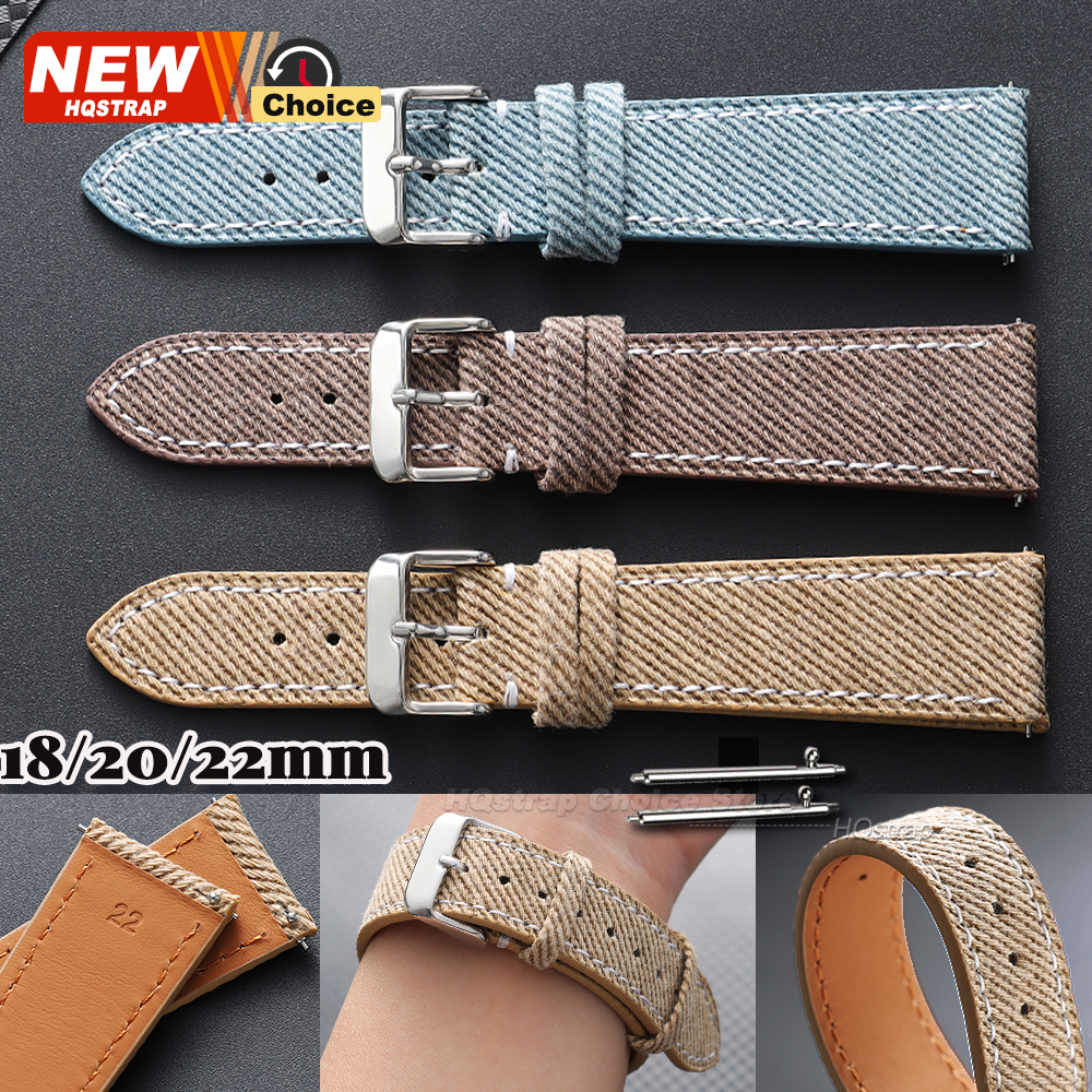 Nylon Denim Fabric Watch Strap - Canvas Strap Watch 评论和价格