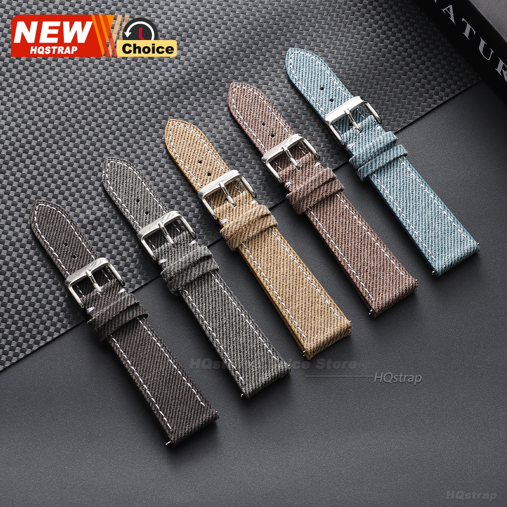 Nylon Denim Fabric Watch Strap - Canvas Strap Watch 评论和价格