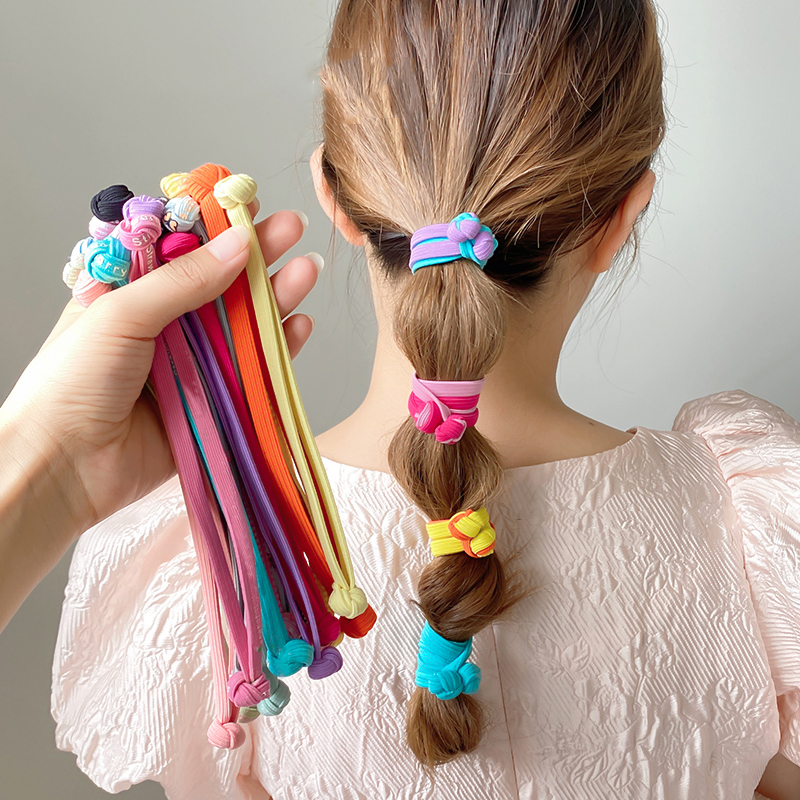 Knotted Hair Rope Elastic Hair - Silicone Band Women 评论和价格