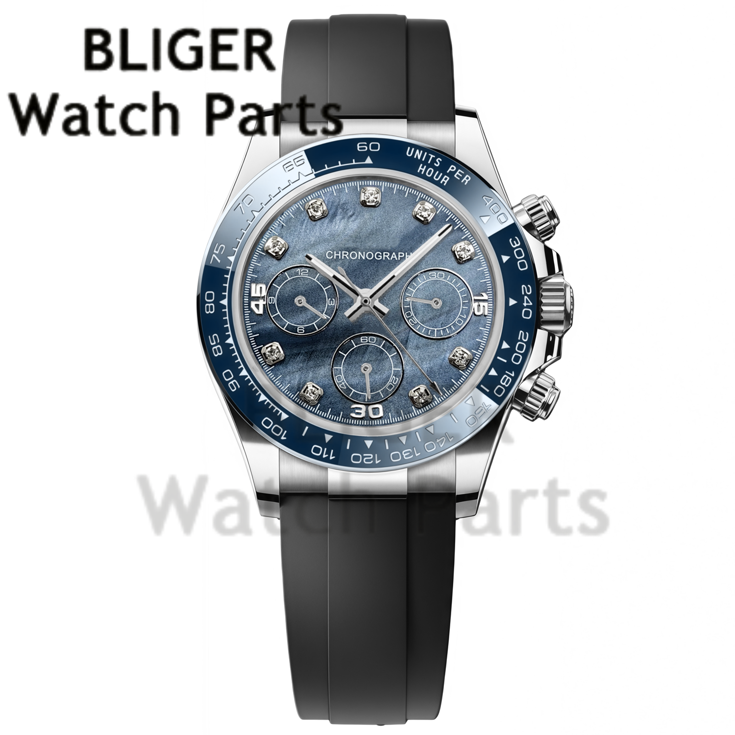 BLIGER 39MM Men's Quartz Chron - Rubber Strap Diver 评论和价格