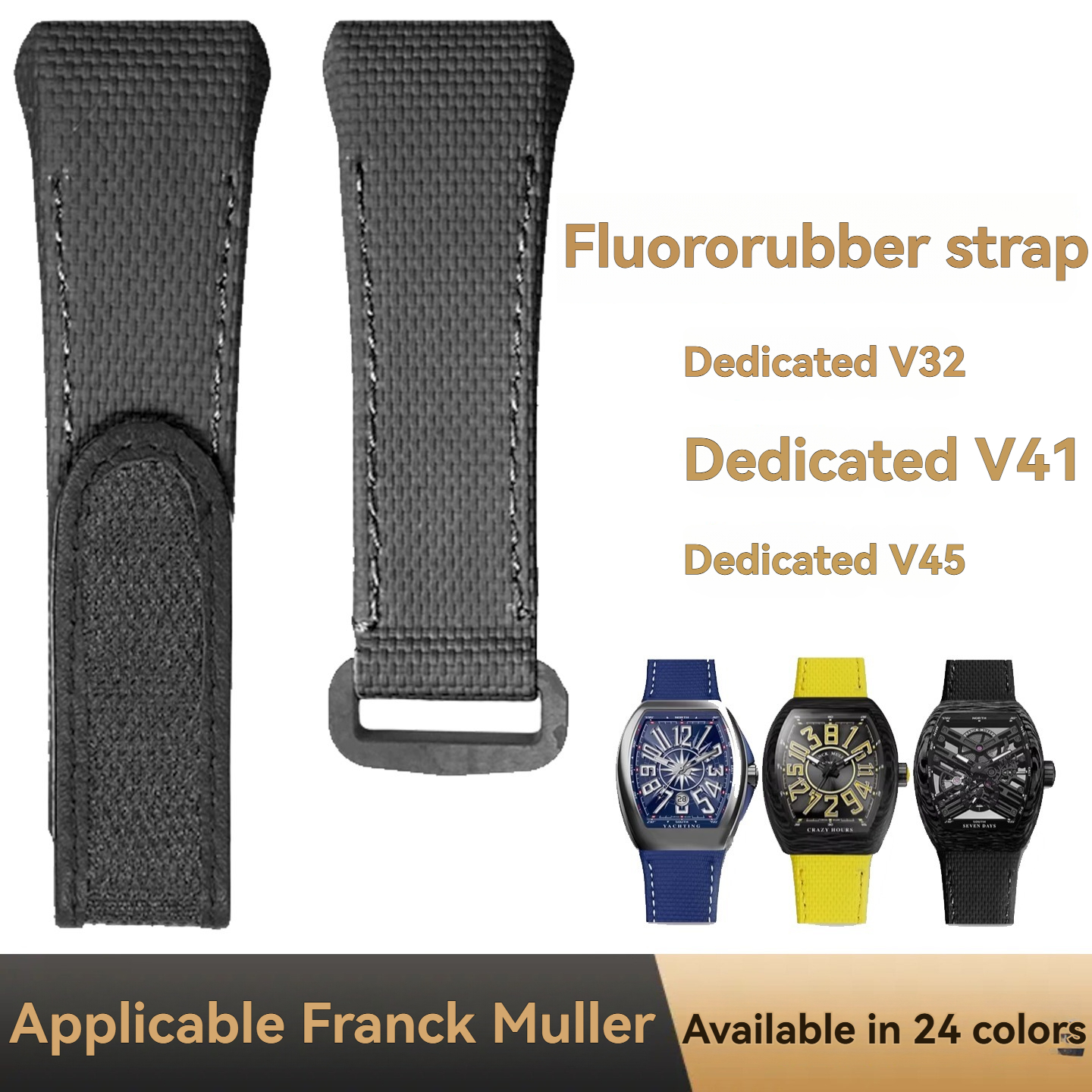 For Franck Muller V45 Fluororu - Leather Strap Quick Release 评论和价格