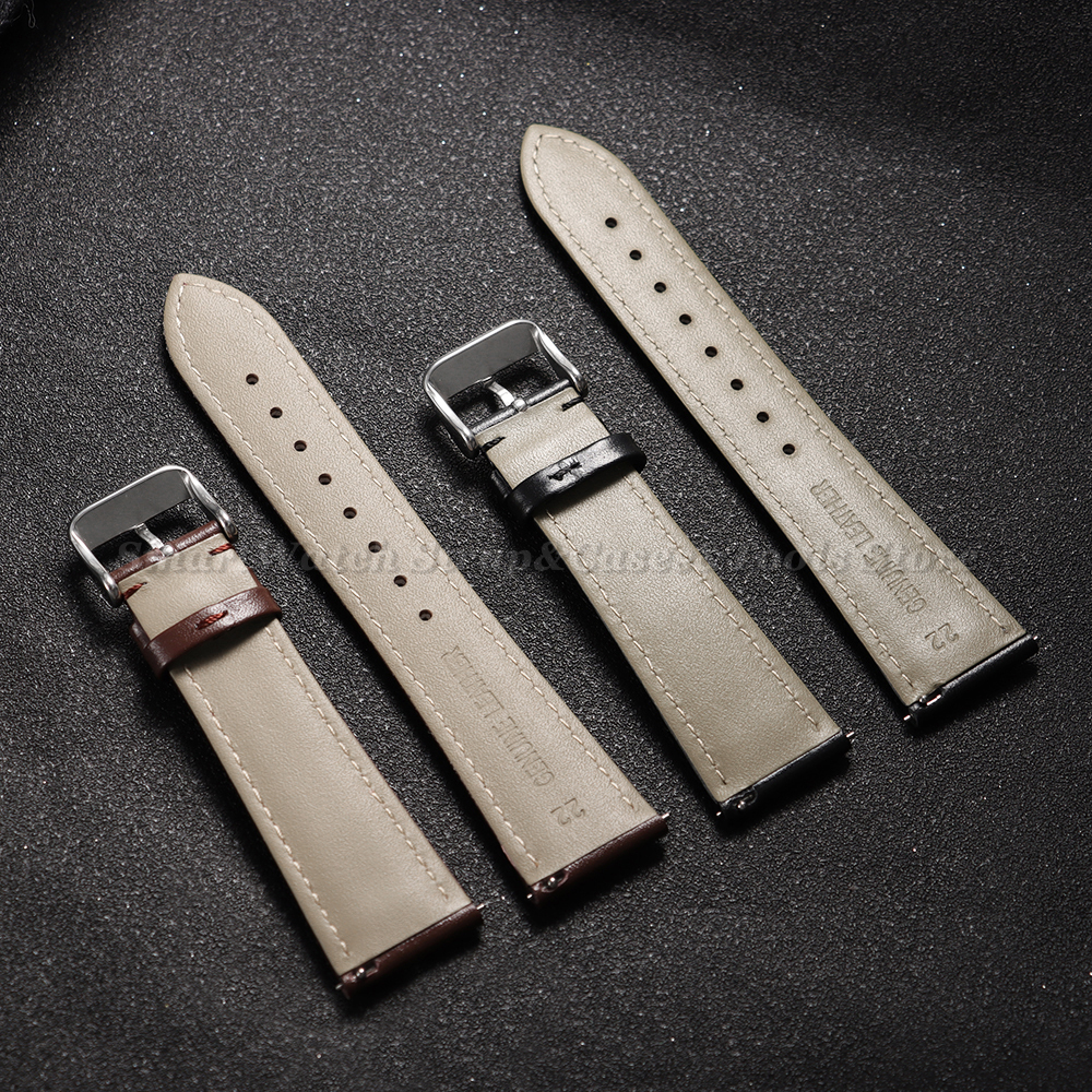 Genuine Leather Wristwatch Ban - Leather Strap Quick Release 评论和价格