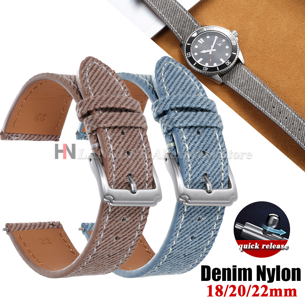 Denim Nylon Watch Strap Canvas - Canvas Strap Watch 评论和价格