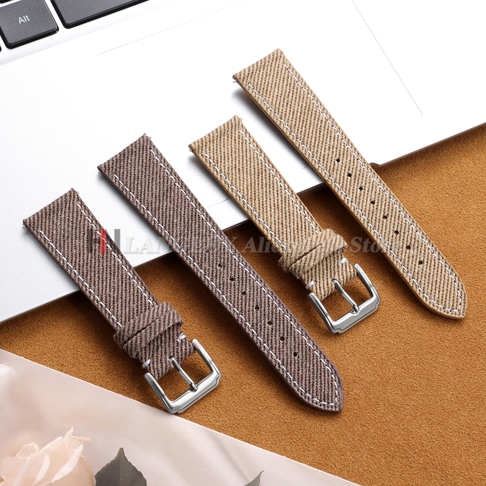 Denim Nylon Watch Strap Canvas - Canvas Strap Watch 评论和价格