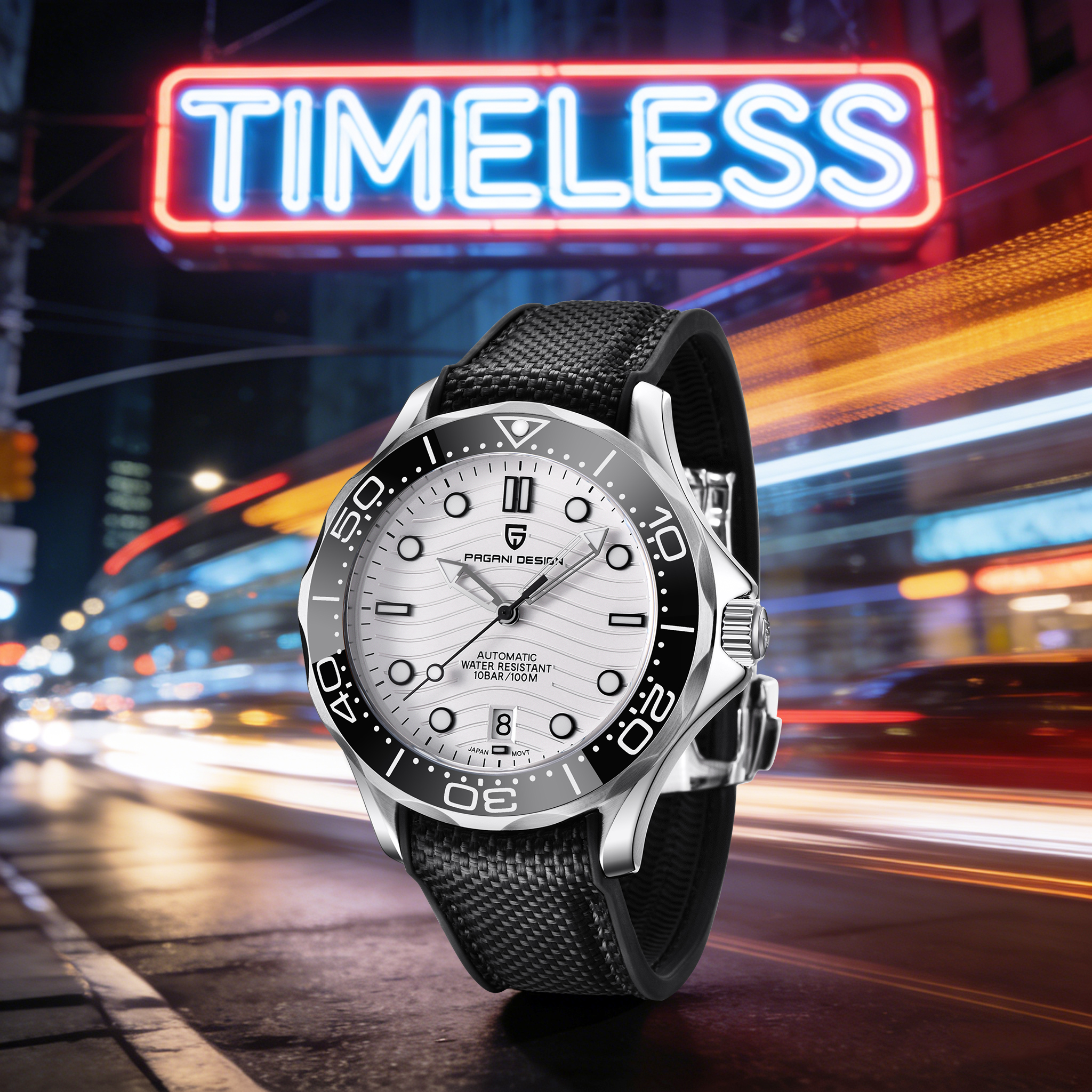PAGANI DESIGN Modern Fashion M - Rubber Strap Diver 评论和价格