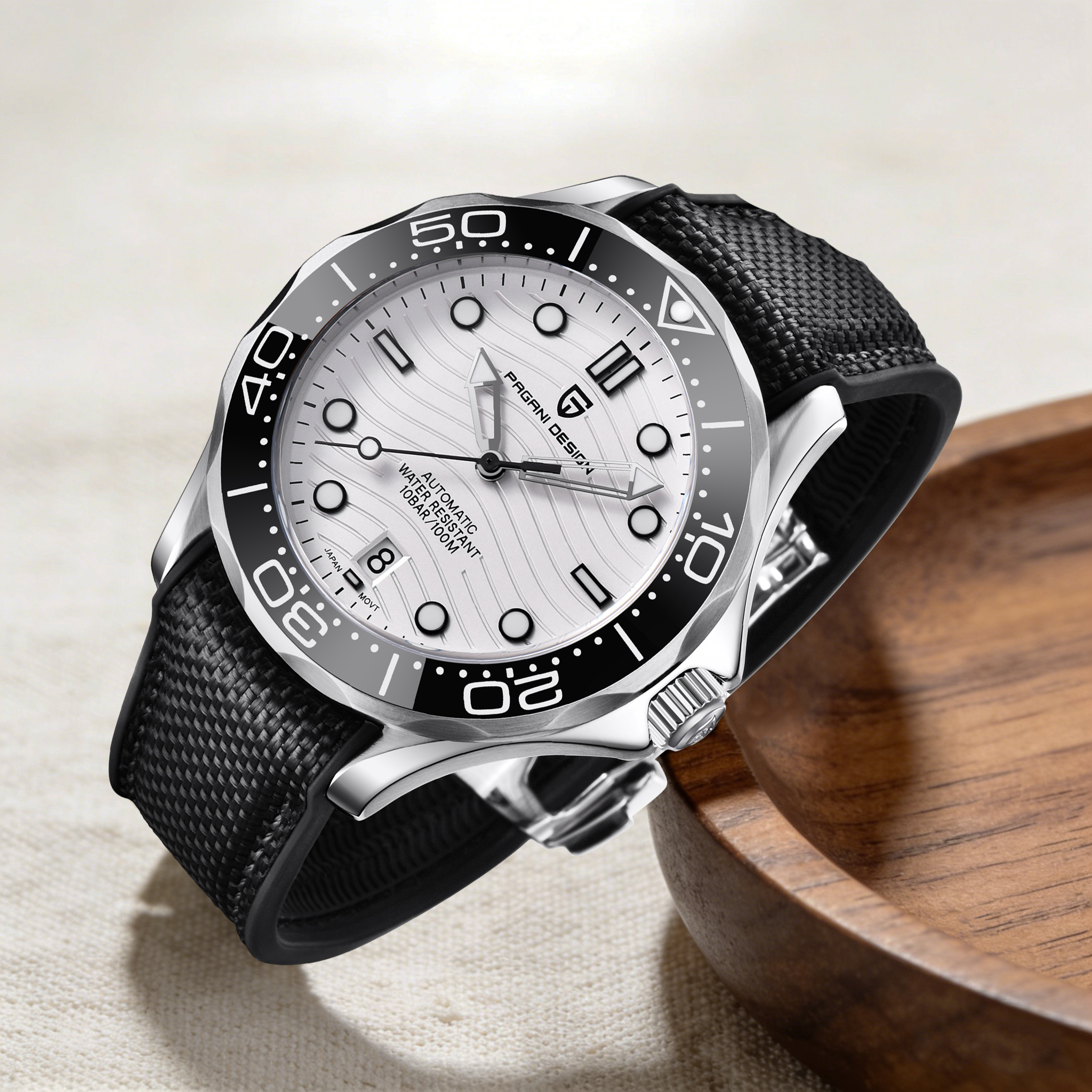 PAGANI DESIGN Modern Fashion M - Rubber Strap Diver 评论和价格