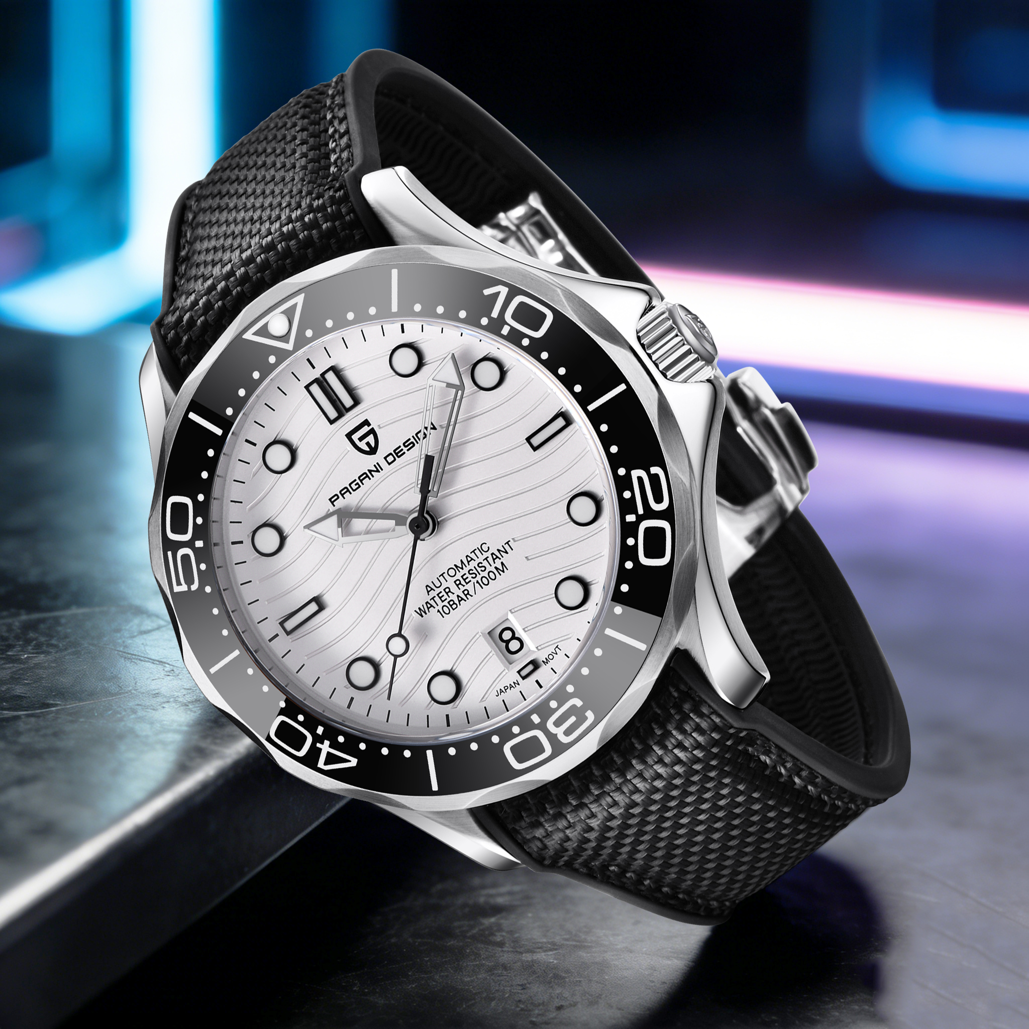 PAGANI DESIGN Modern Fashion M - Rubber Strap Diver 评论和价格
