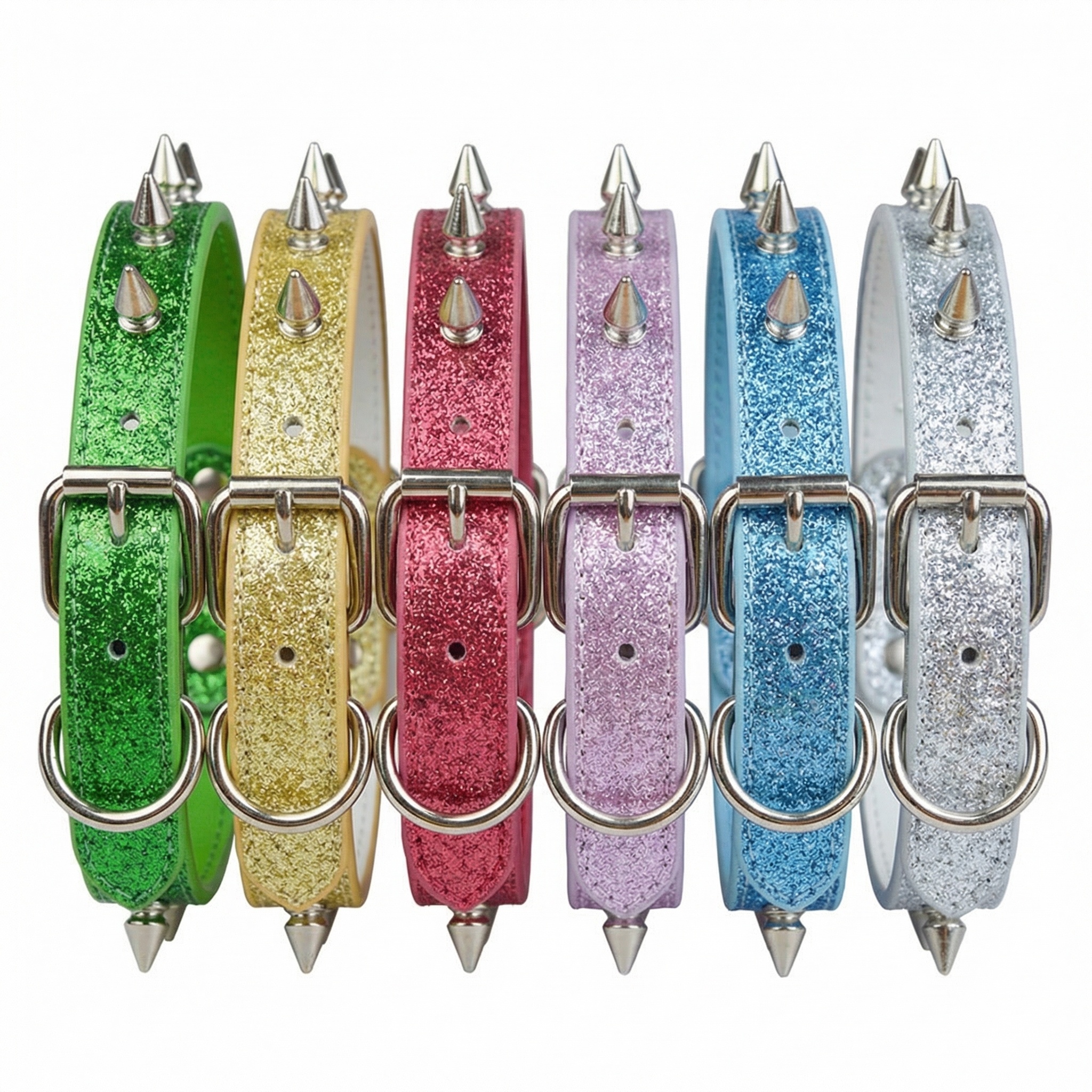 Punk Style Rivet Pet Collar Le - Leather Strap Quick Release 评论和价格