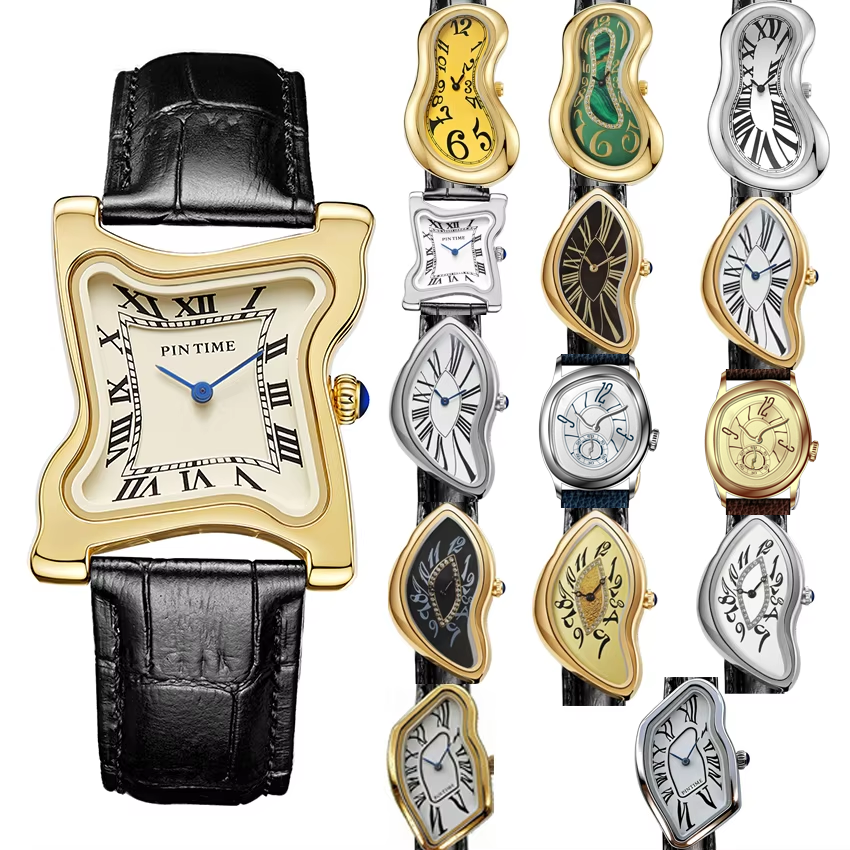 Surrealist Art Melting Clock W - Leather Watch Band Men 评论和价格