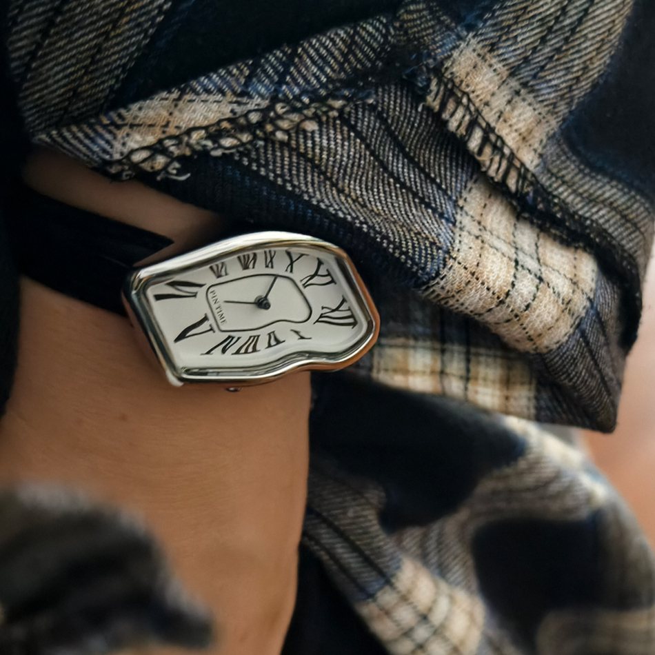 Surrealist Art Melting Clock W - Leather Watch Band Men 评论和价格