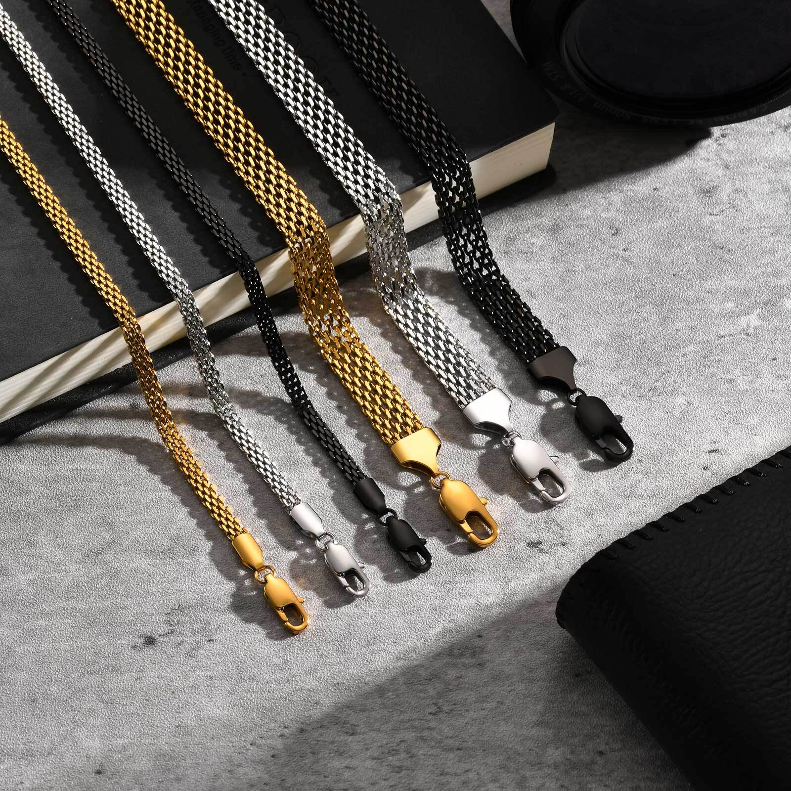 3/8mm Mesh Strap Chain Bracele - Mesh Strap Metal 评论和价格