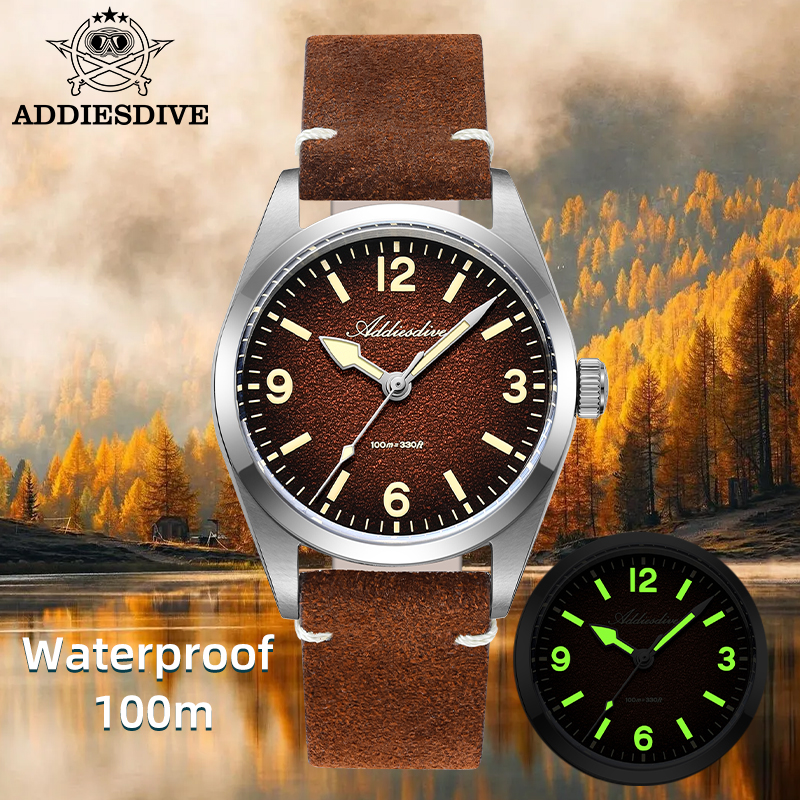 ADDIESDIVE Japan 2035 Super Lu - Suede Strap Watch 评论和价格