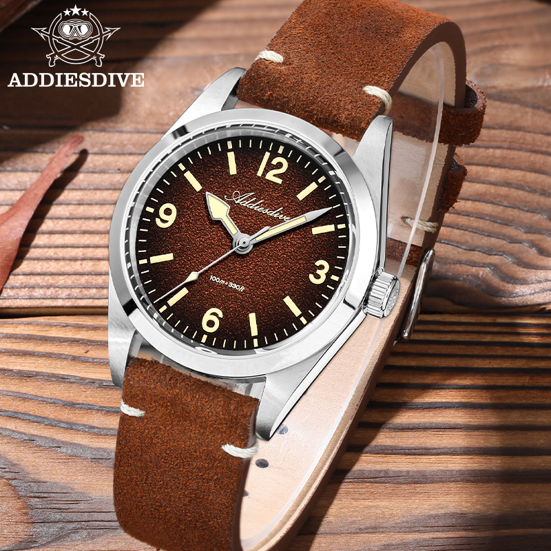 ADDIESDIVE Japan 2035 Super Lu - Suede Strap Watch 评论和价格
