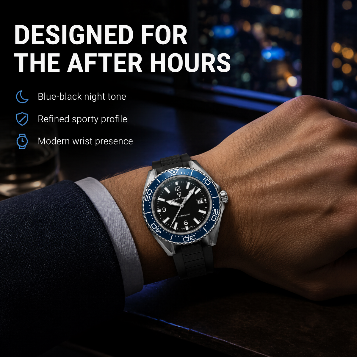 Pagani Design New Men's Mechan - Rubber Strap Diver 评论和价格