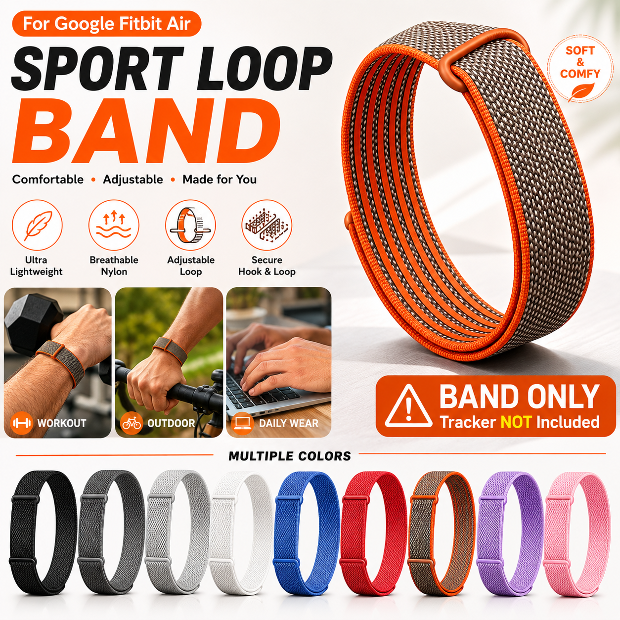 Adjustable Loop Strap for Goog - Sport Loop Velcro 评论和价格