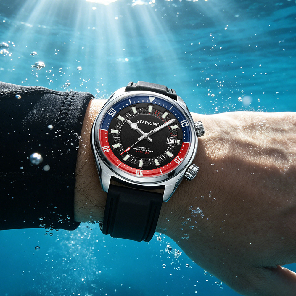 STARKING Men's Automatic 8215  - Rubber Strap Diver 评论和价格
