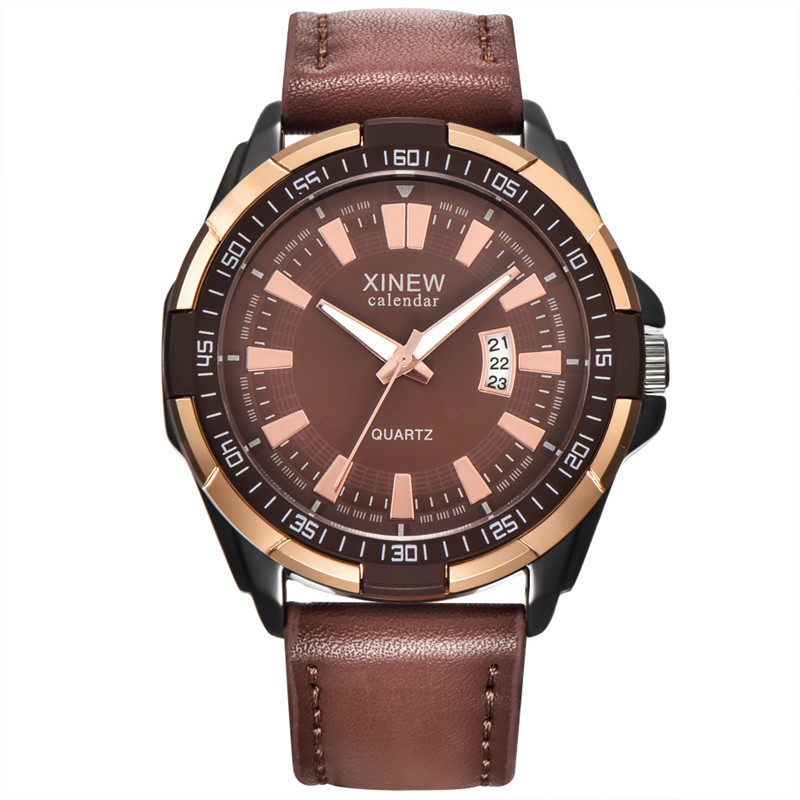 Men XINEW Brand Watches Studen - Leather Watch Band Men 评论和价格