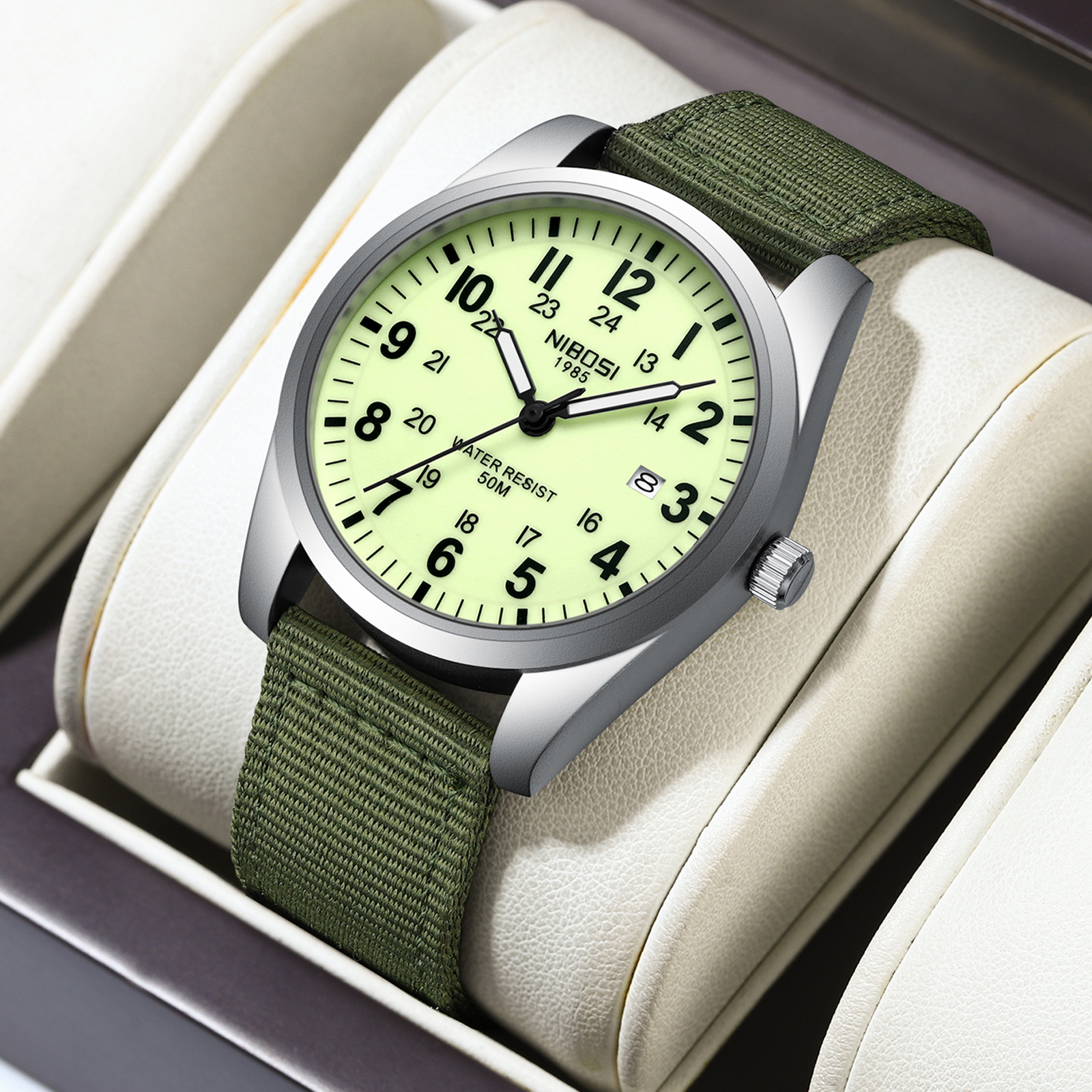 NIBOSI Mens Watches Analog Mil - Tropic Strap Vintage 评论和价格