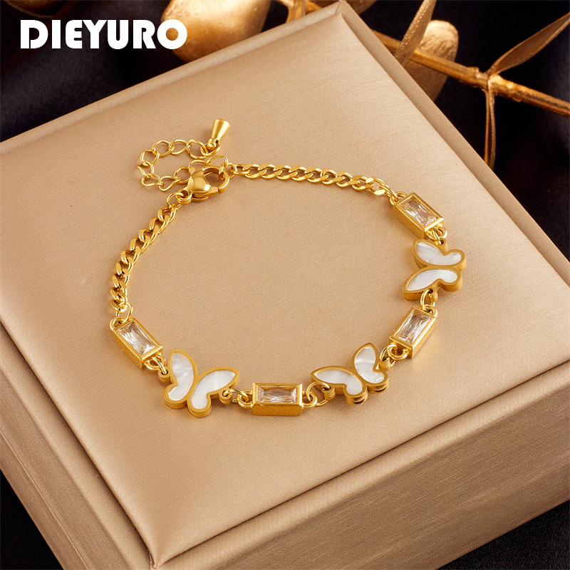 DIEYURO 316L Stainless Steel W - Butterfly Clasp Deployant 评论和价格