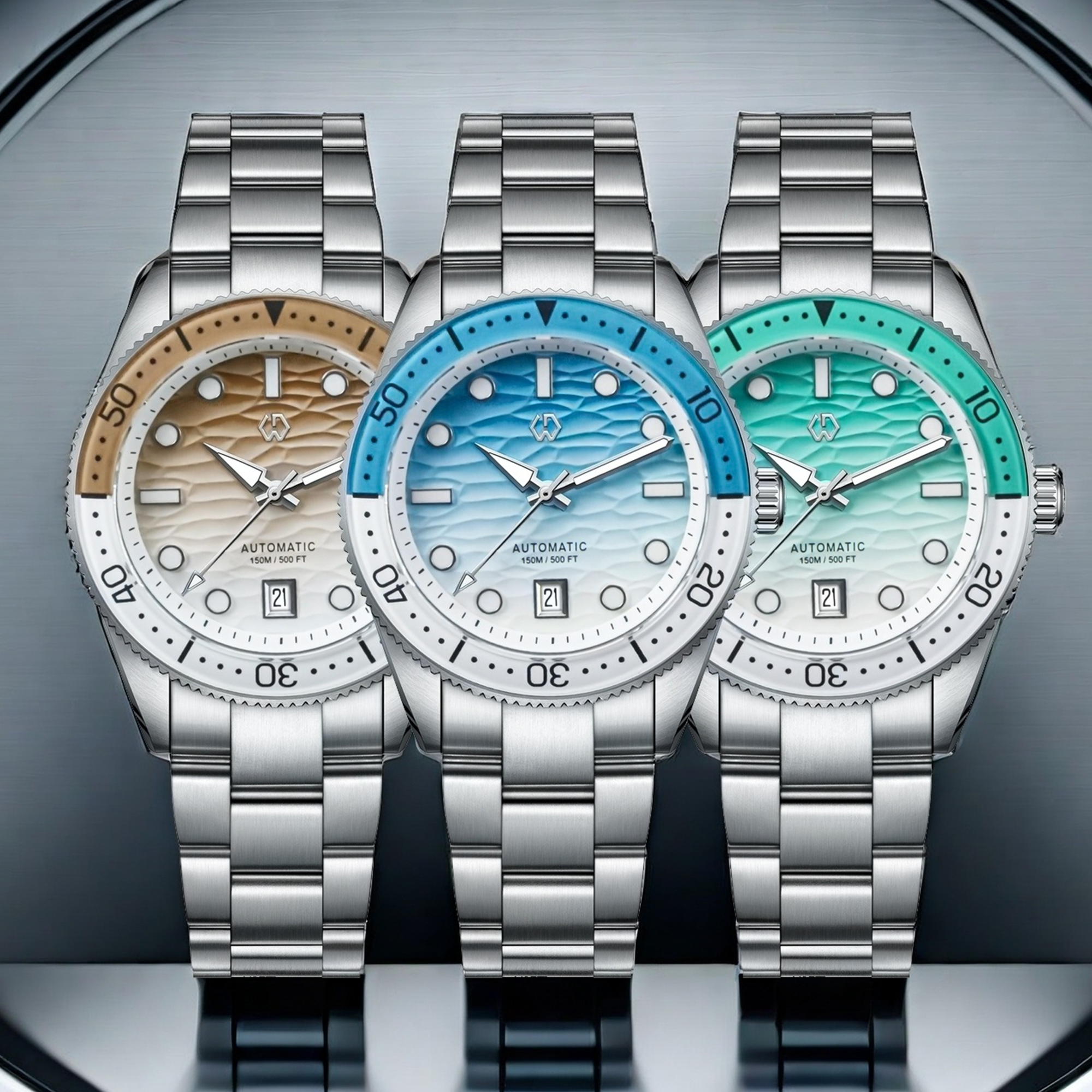 40mm Diver Watch Texture Men's - Rubber Strap Diver 评论和价格