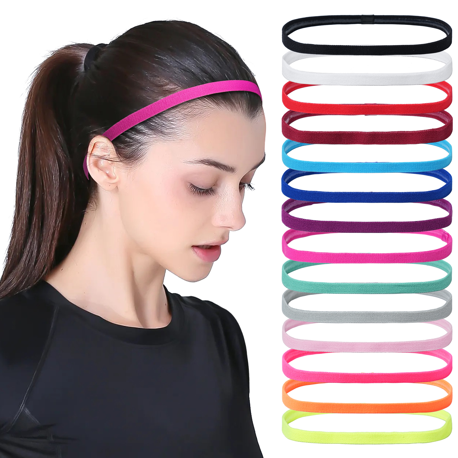 3Pcs Non-Slip Sports Hairband  - Silicone Band Women 评论和价格