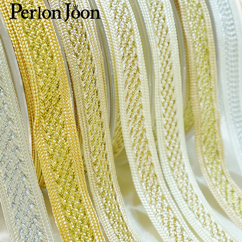 10yards/lot  gold thread polye - Perlon Strap Woven 评论和价格