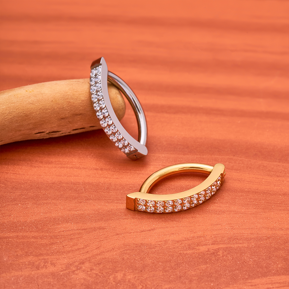 G23 Titanium Piercing 14G Doub - Curved Spring Bar 评论和价格