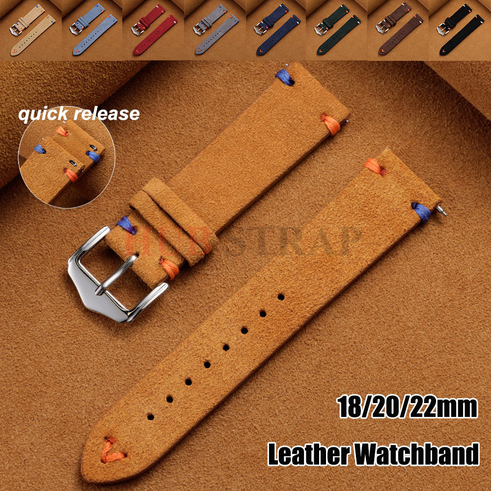 18mm 20mm 22mm Suede Leather S - Suede Strap Watch 评论和价格