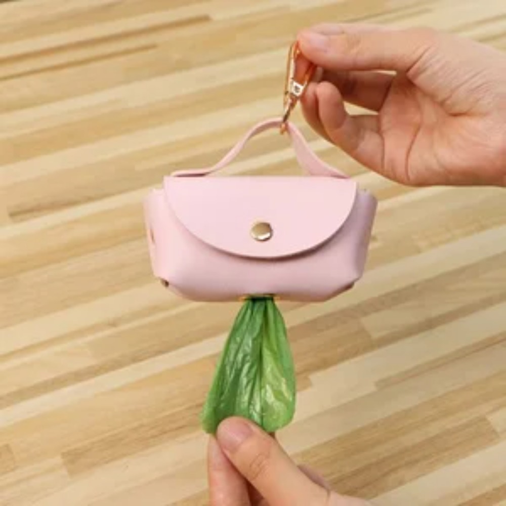 Elegant Leather Dog Poop Bag C - Leather Strap Quick Release 评论和价格