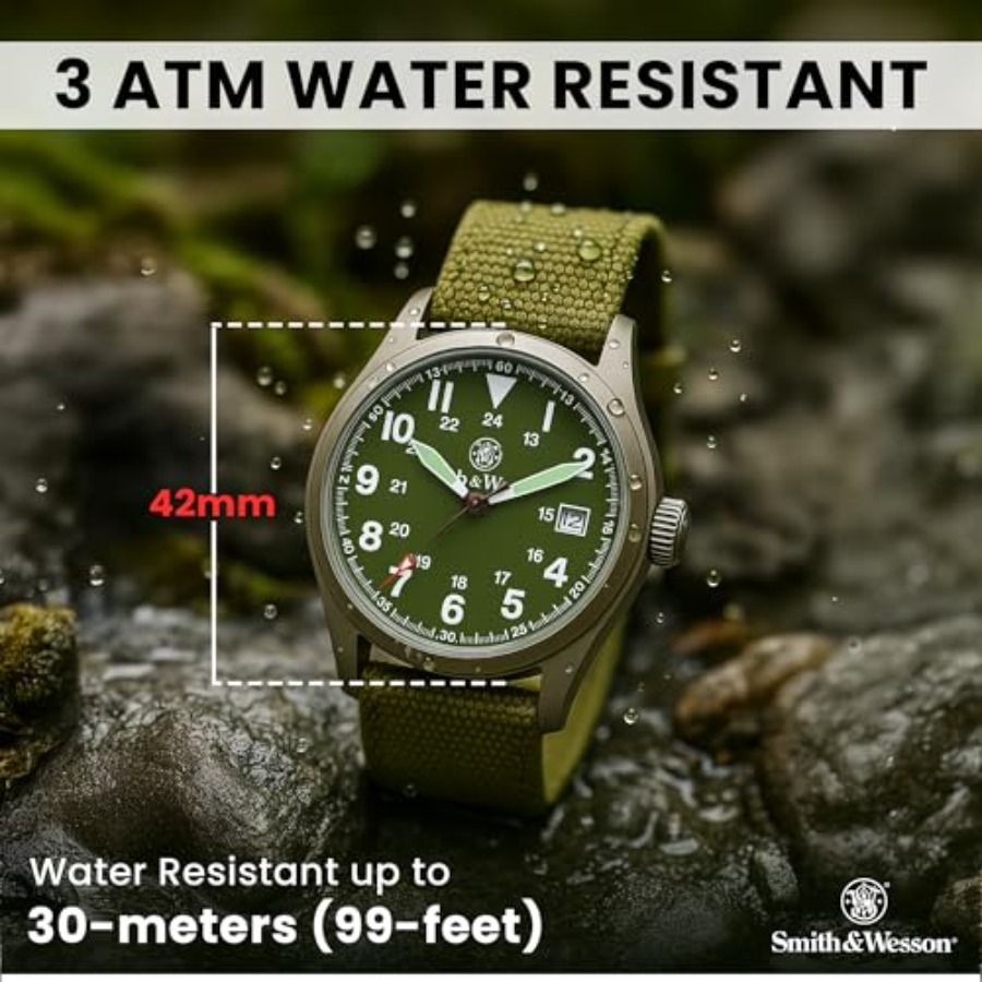 Men's Military Watch, 3 Interc - Canvas Strap Watch 评论和价格