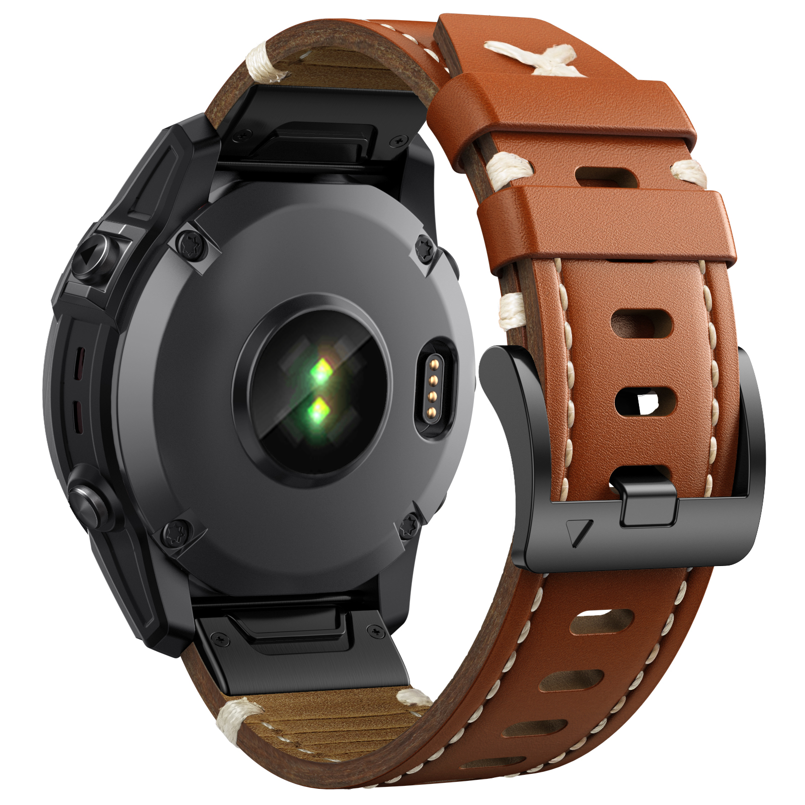 22 26mm Genuine Leather Strap  - Leather Strap Quick Release 评论和价格